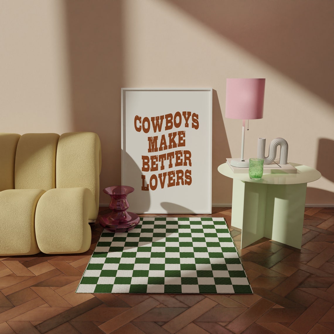 Cowboys Make Better Lovers Western Quote Retro Typography Poster - Image 3