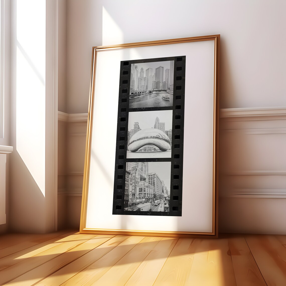 Chicago Film Strip River Cruise Cloud Gate Bean Skyline Poster - Image 2