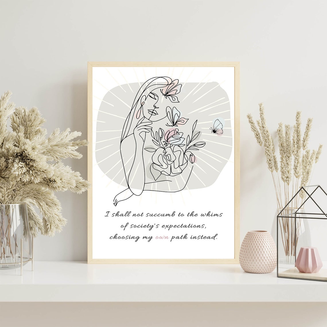 Choose Your Own Path Self Empowerment Boho Line Art Woman Poster - Image 8