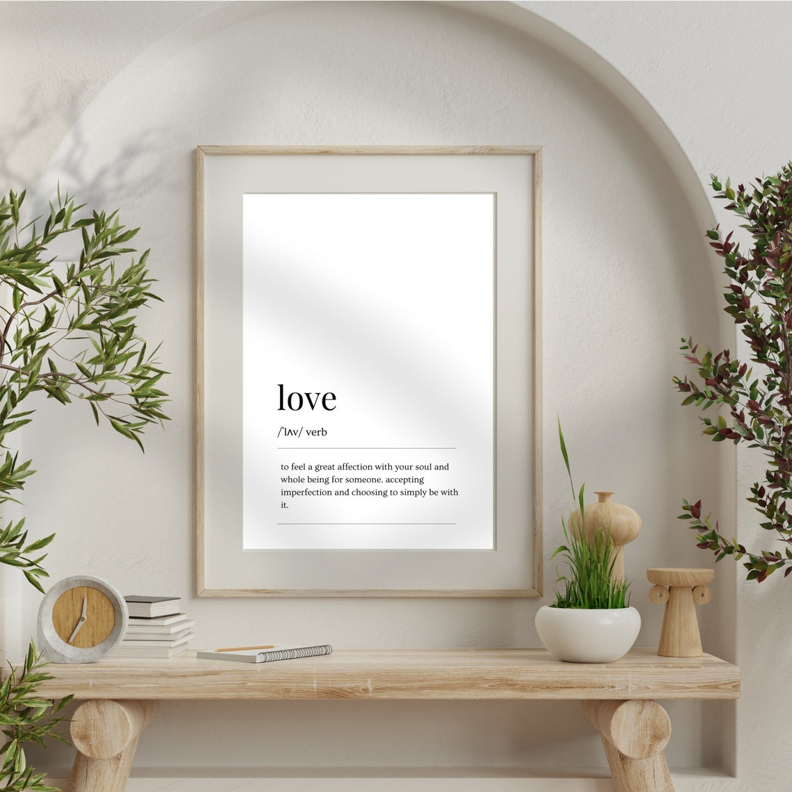 Love Dictionary Definition White Minimalist Typography Poster - Image 5