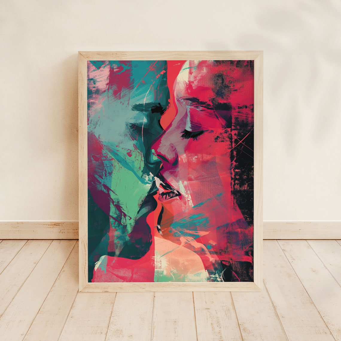 Kissing Couple Abstract Graffiti Pop Art Portrait Wall Print - Image 8