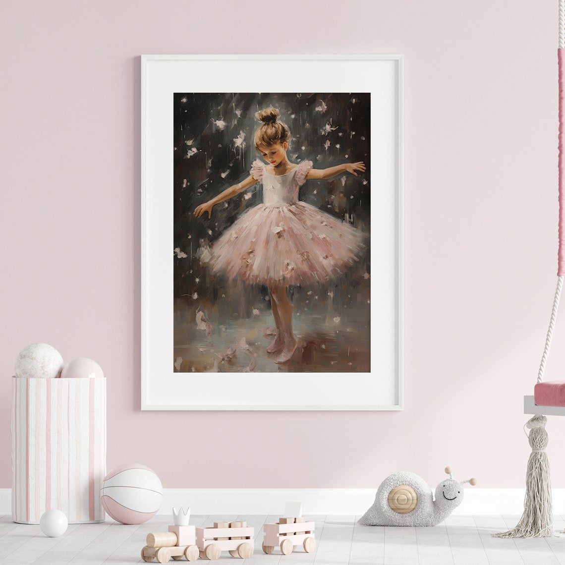 Ballet Nursery Art Painting Girls Room Ballerina Nursery Pink Dcor Gift For Girl Dancer Dreamy Pink Black Vintage Print Nb1 - Image 6