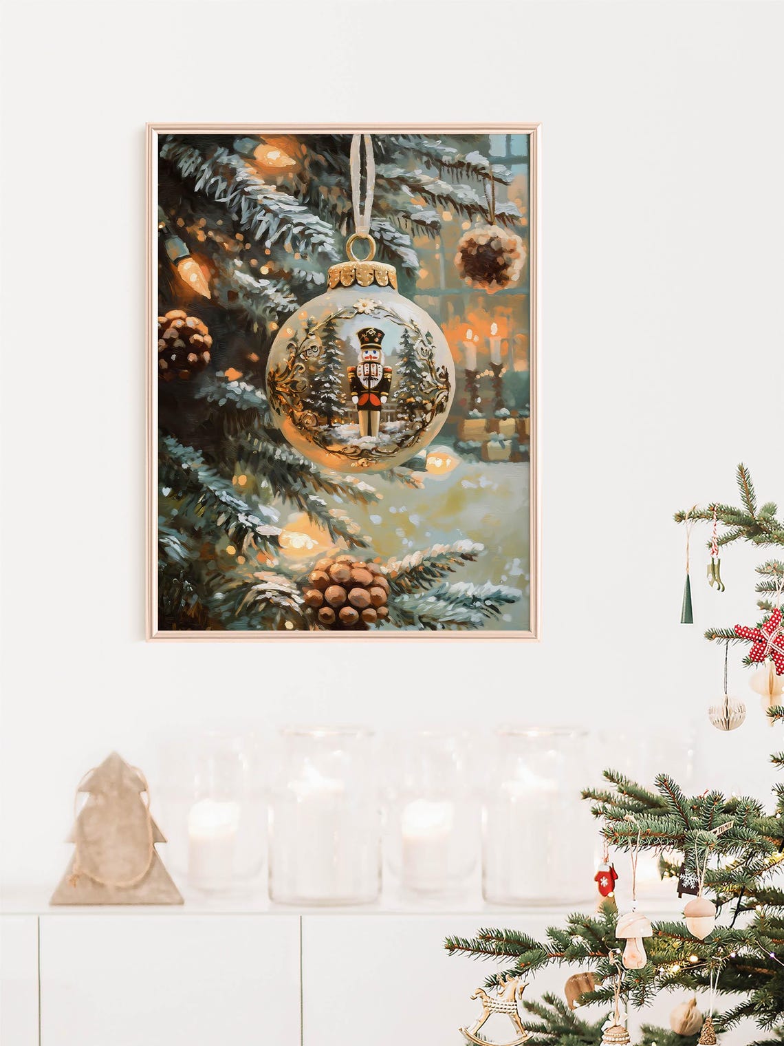 Nutcracker Christmas Ornament Bauble Glowing Tree Holiday Poster - Image 2