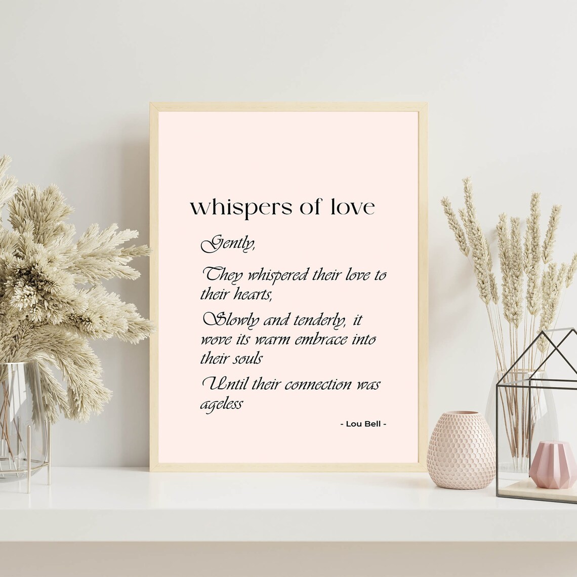 Whispers of Love Poem by Lou Bell Romantic Wedding Wall Poster - Image 7