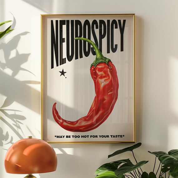 Neurospicy Chili Pepper Art Print, Neurodiversity