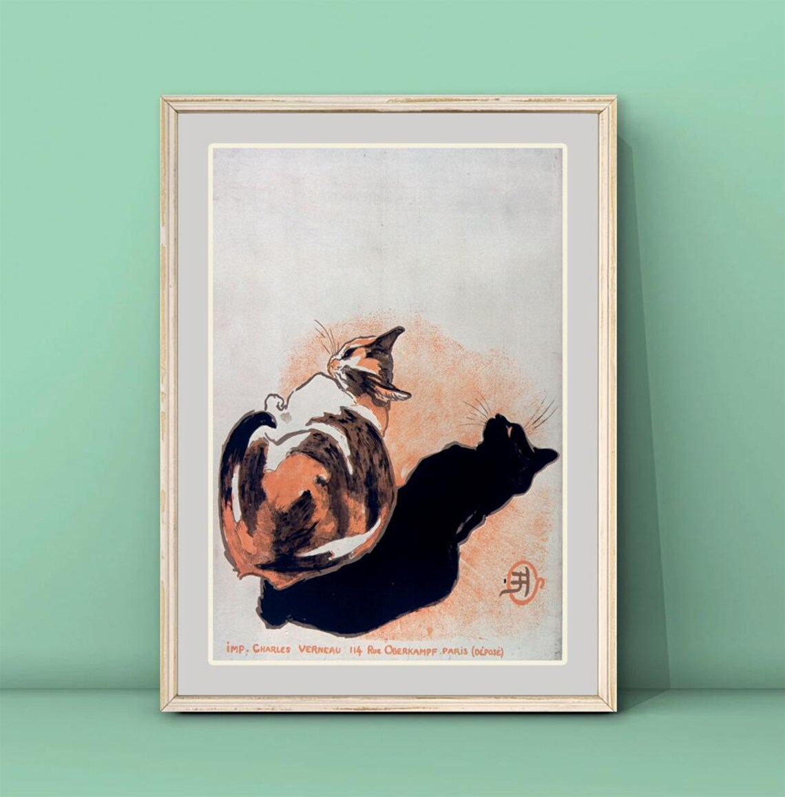 Th e9ophile Alexandre Steinlen Cat Art Print, Vintage