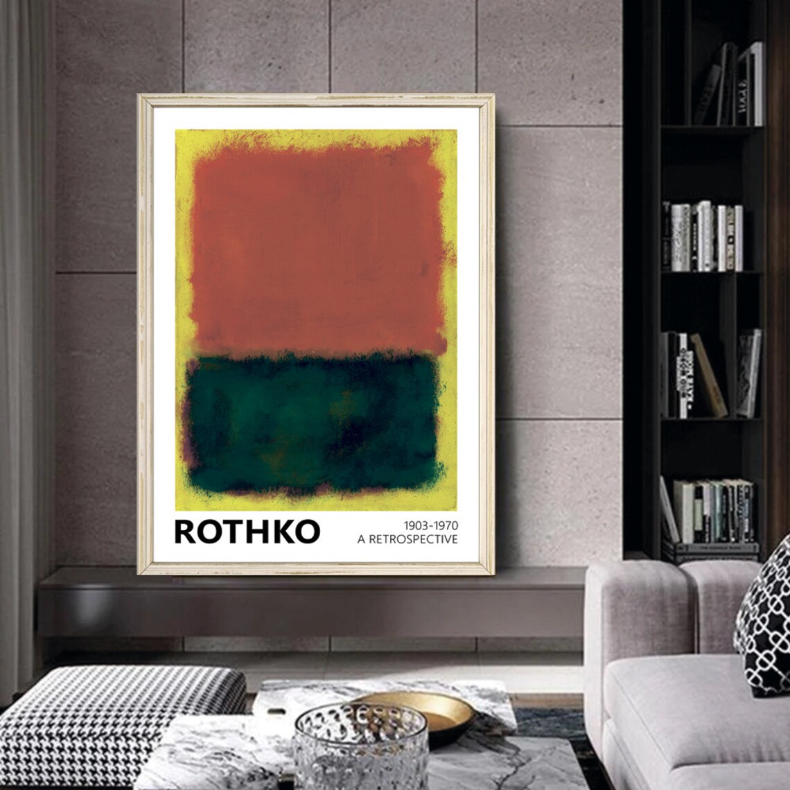 Mark Rothko Red Green Abstract Retrospective Art Poster Vintage Wall Decor - Image 2