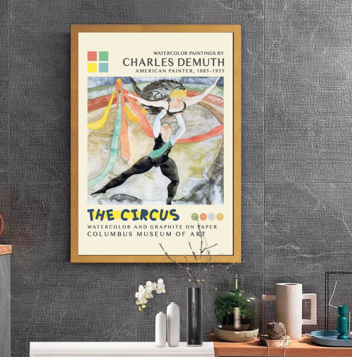 Charles Demuth The Circus Watercolor Trapeze Dancers Art Poster