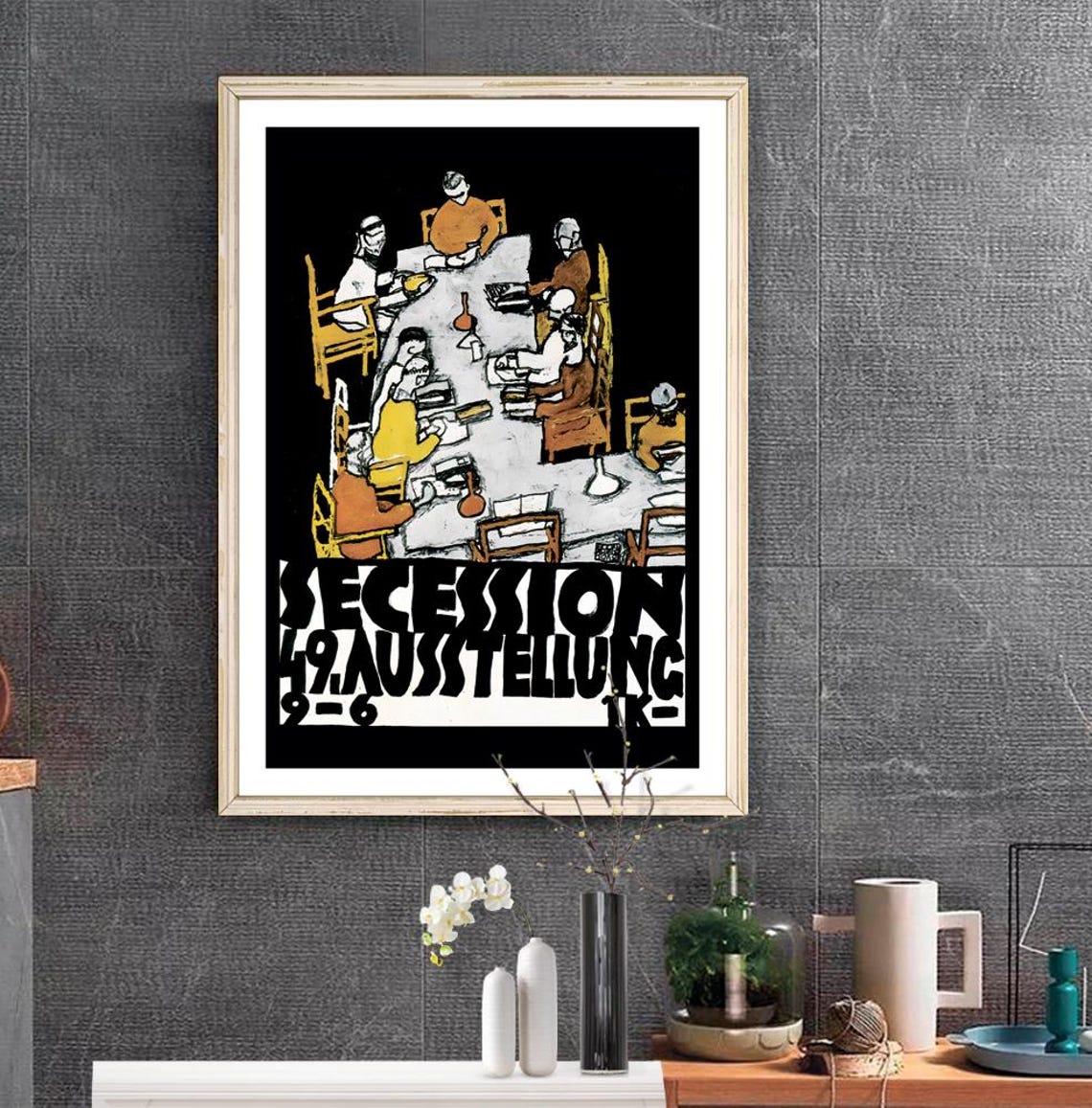 Egon Schiele Secession 49 Ausstellung 1918 Dinner Table Art Poster - Image 3