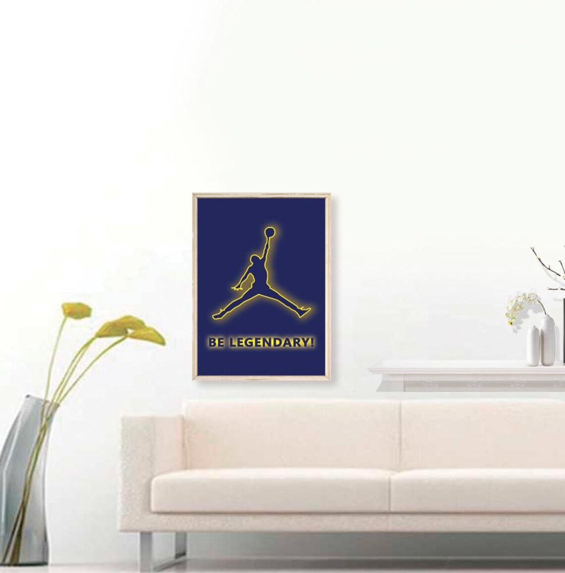 Be Legendary Neon Basketball Player Dunk Kids Room Sports Decor Poster - Image 3
