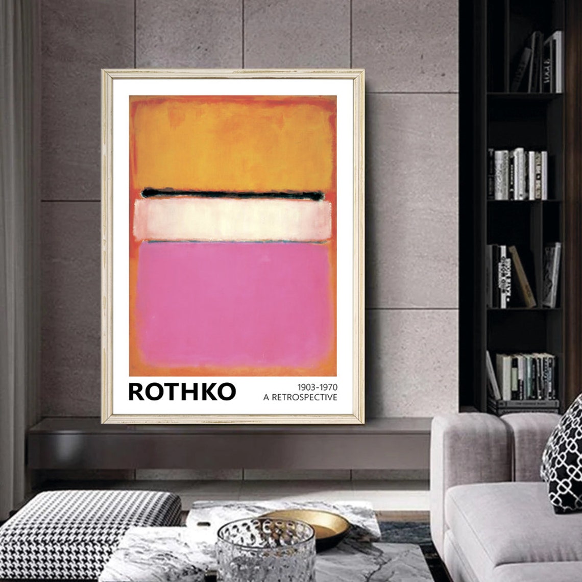 Mark Rothko Pink Orange Magenta Color Field Retrospective Poster - Image 2