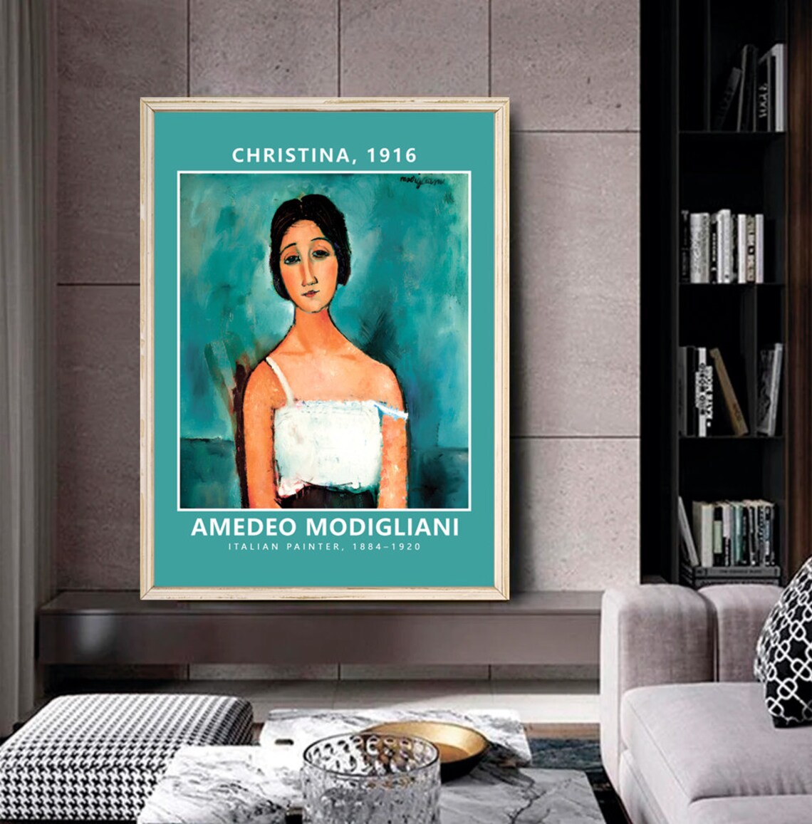 Amedeo Modigliani Christina 1916 Portrait Art Poster Vintage Wall Decor - Image 2