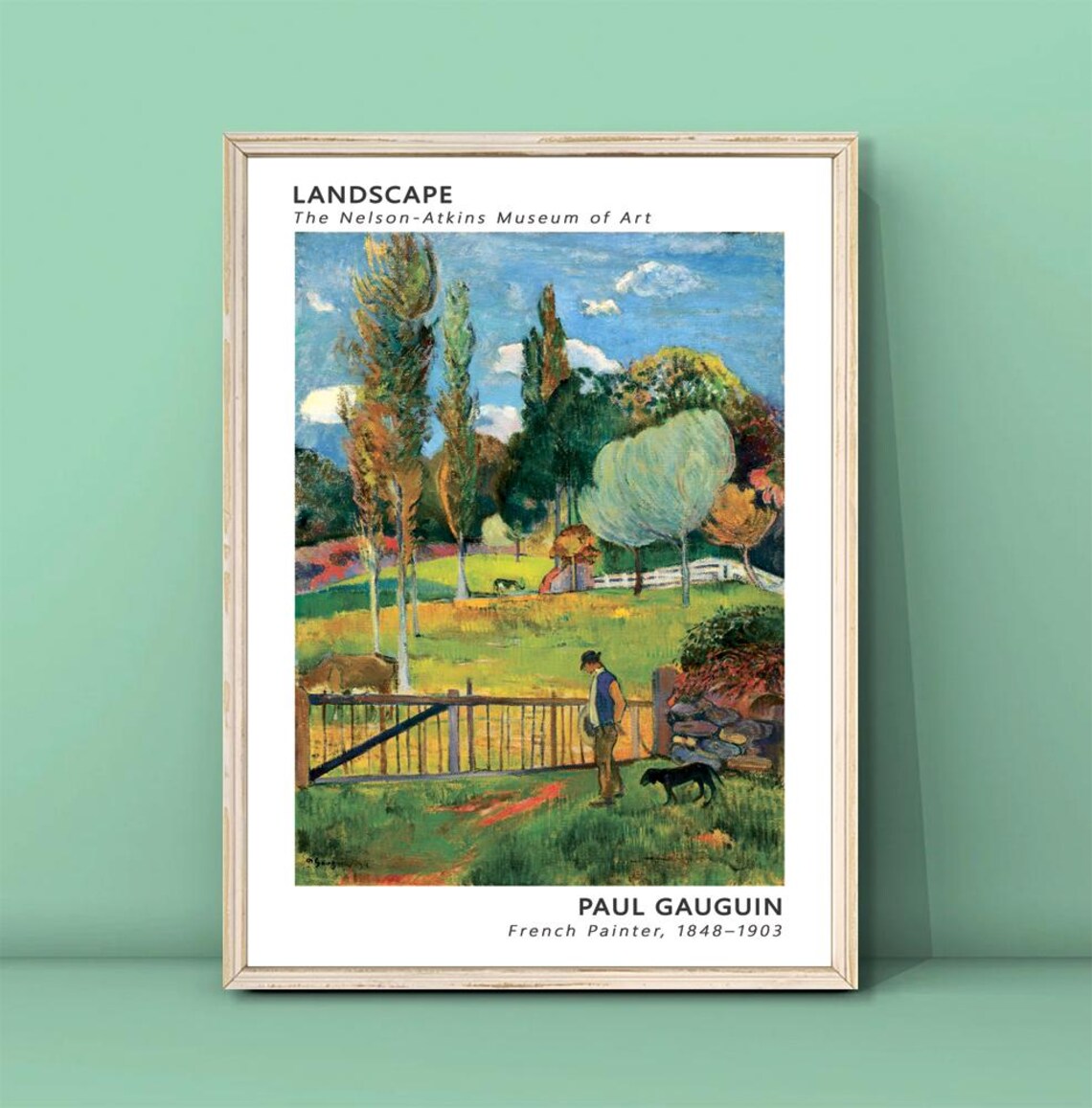 Paul Gauguin Landscape Pasture Fence Post Impressionist Art Poster