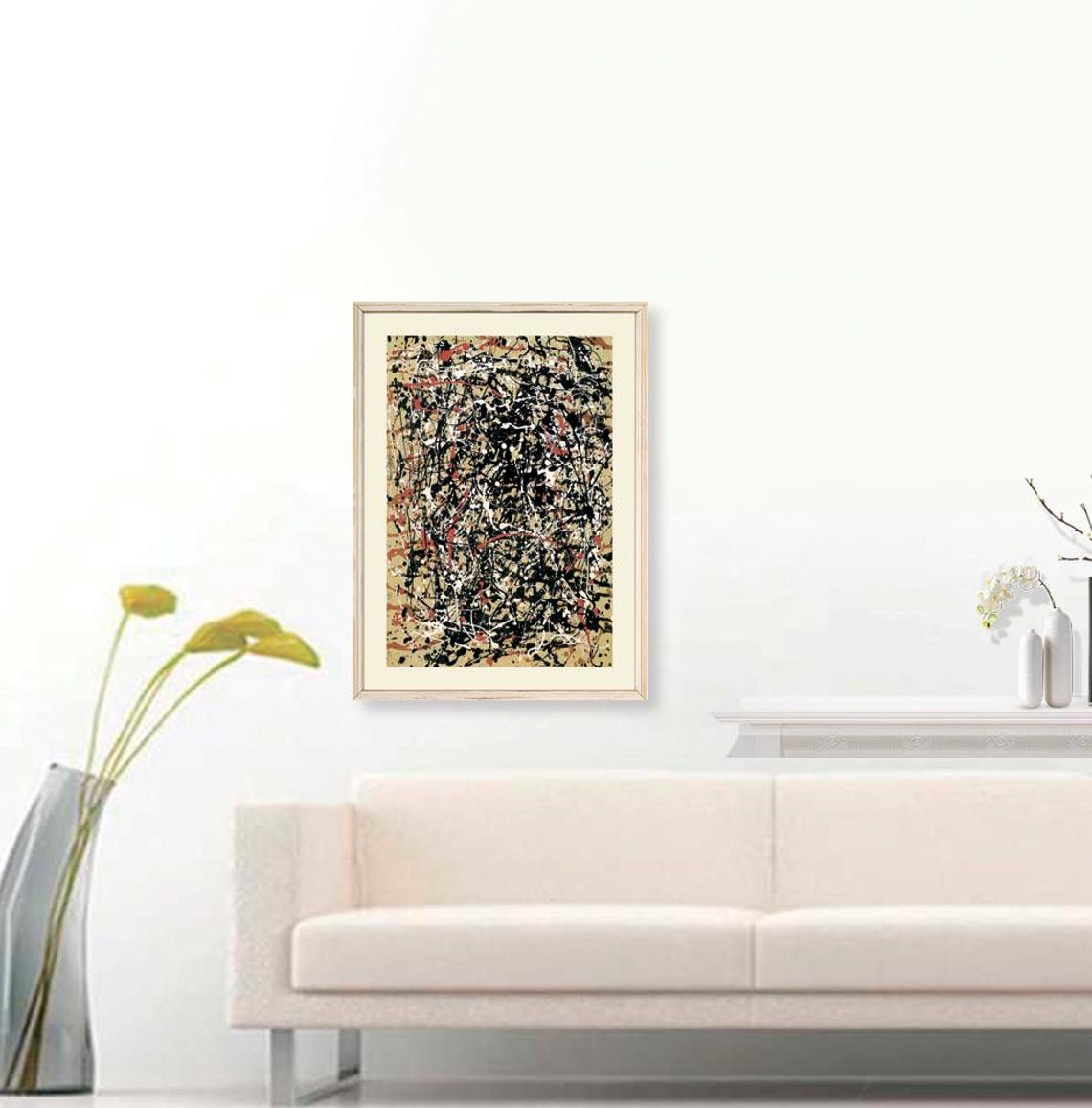 Jackson Pollock Black White Red Drip Painting Abstract Art Poster - Image 3