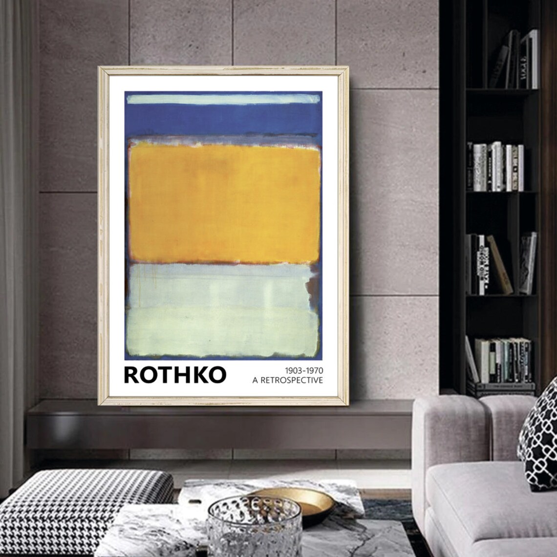 Mark Rothko Blue Yellow Exhibition Poster, Minimalist Art - Image 2