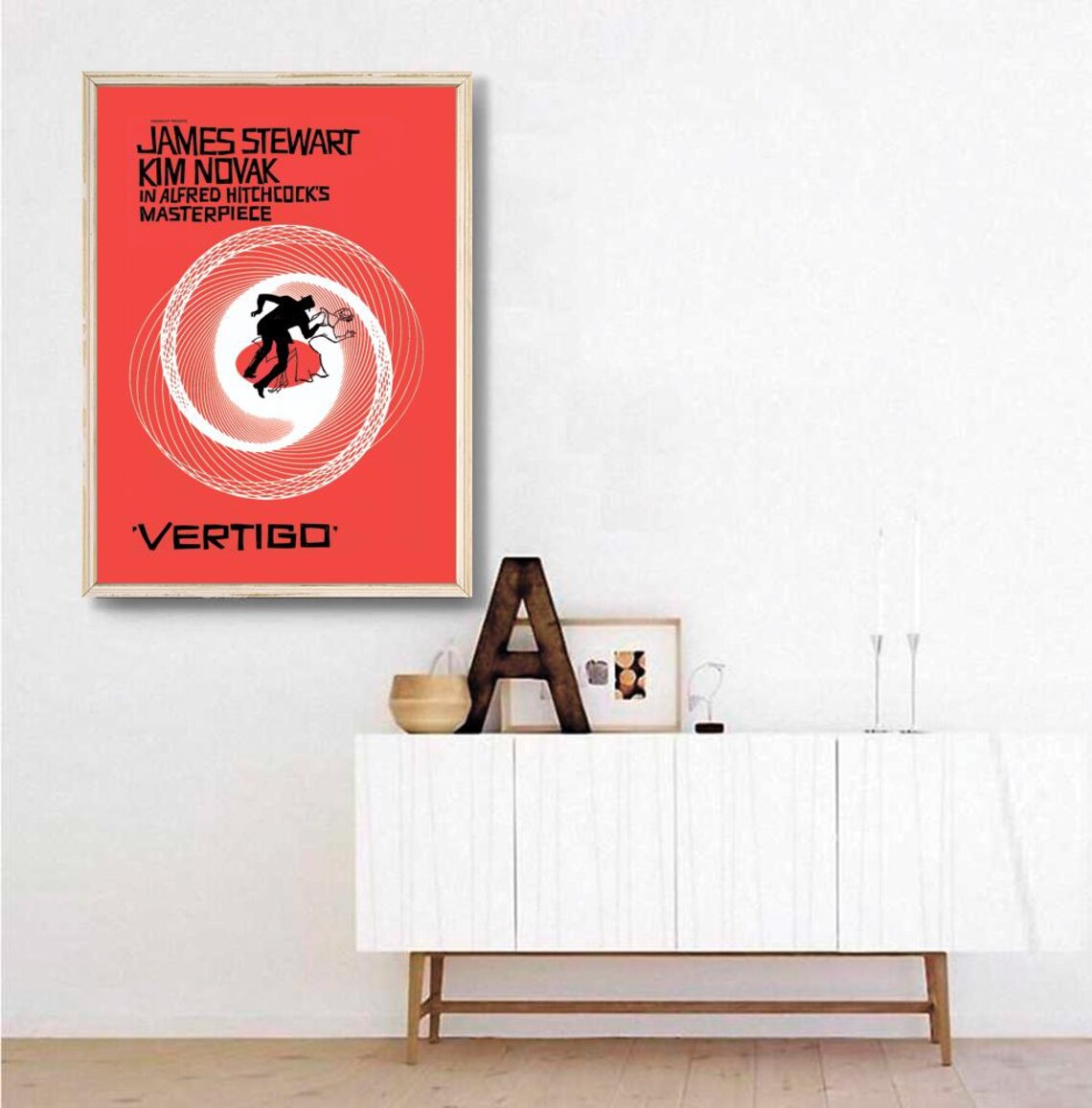 Vertigo Alfred Hitchcock Classic Movie Poster Saul Bass Spiral Art - Image 3