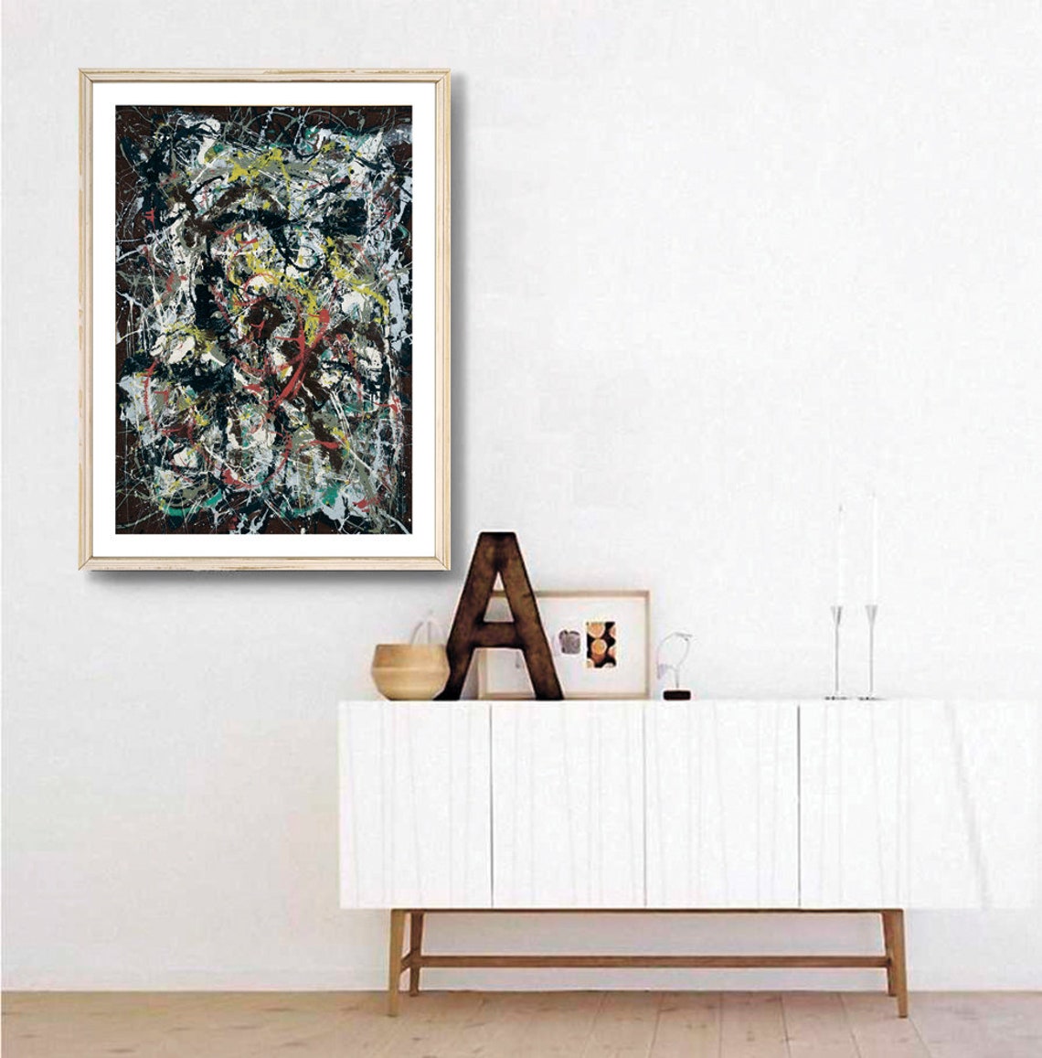 Jackson Pollock Dark Brown Drip Abstract Art Poster Vintage Wall Decor - Image 3
