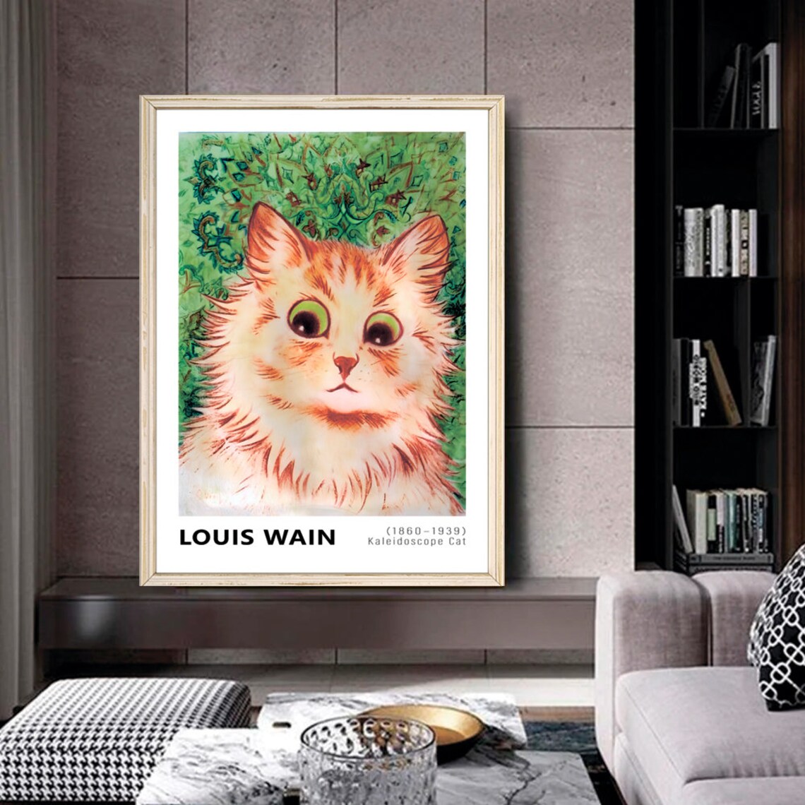 Louis Wain Cat Art Print, Illustrated Cat Poster - Image 2