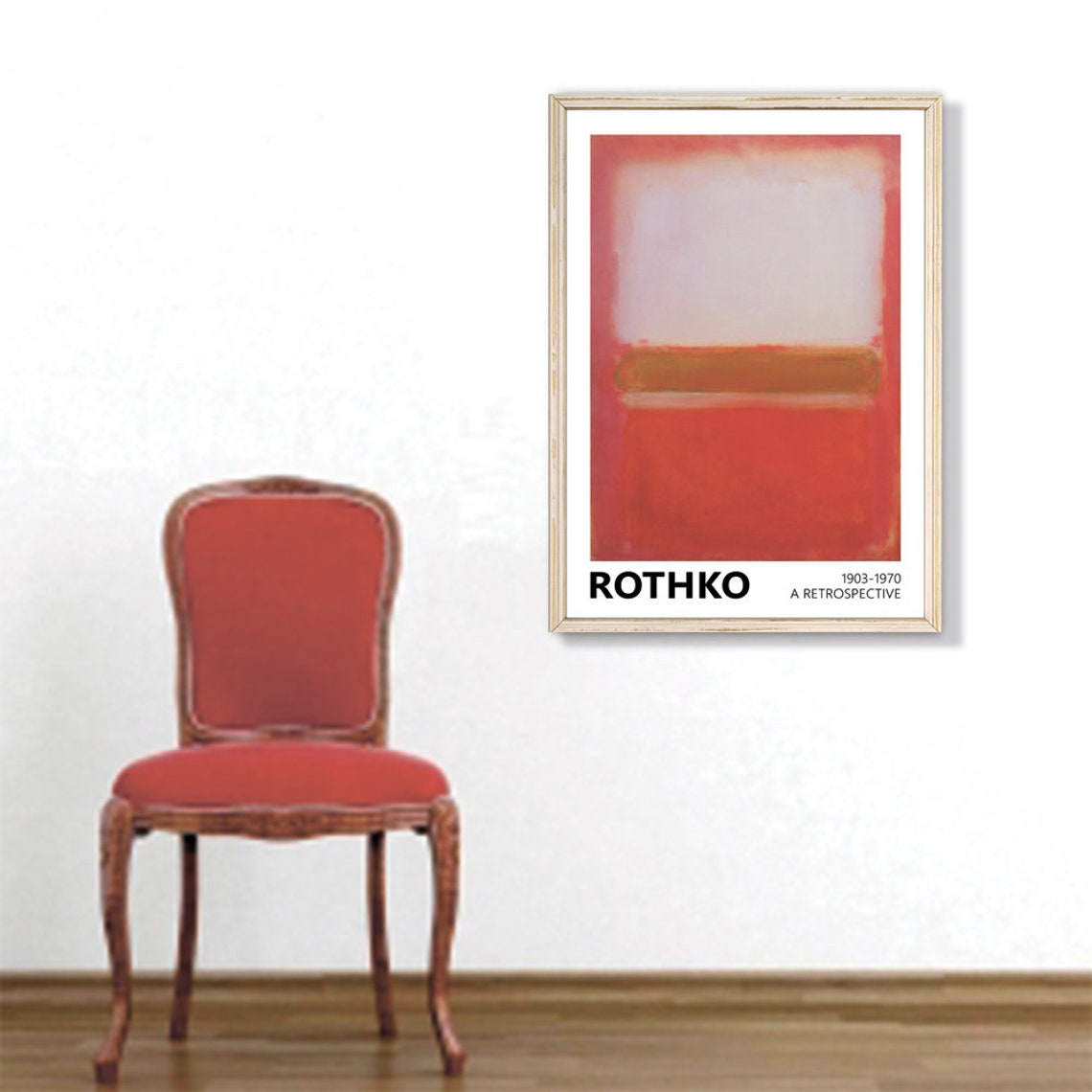 Mark Rothko White Pink And Mustard Abstract Art Exhibition Poster - Image 3