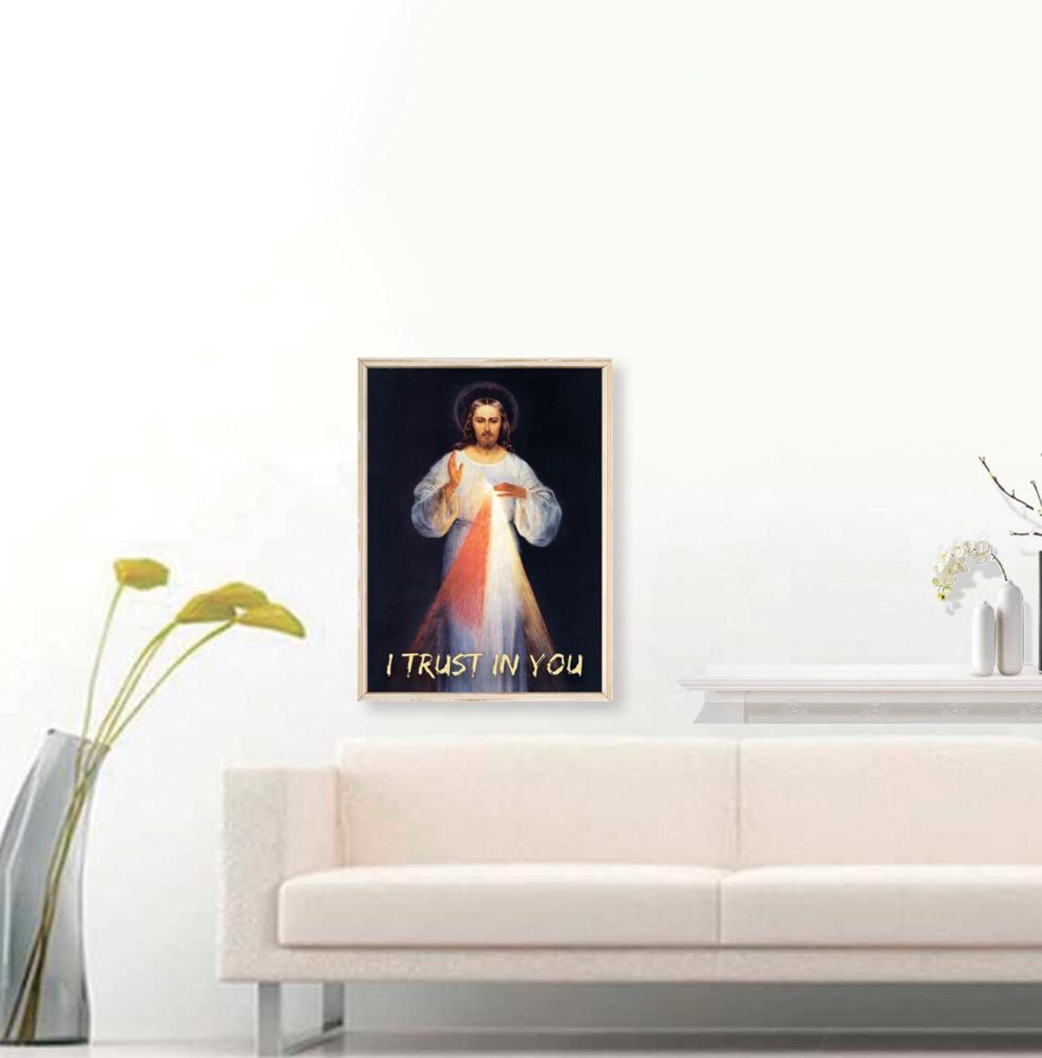 I Trust In You Divine Mercy Jesus Christ Catholic Faith Art Poster - Image 3