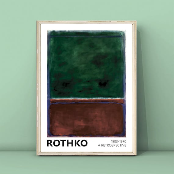 Mark Rothko Green Brown Abstract Retrospective Poster Vintage Wall Decor