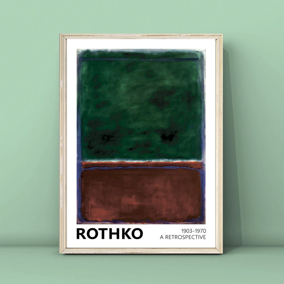 Mark Rothko Green Brown Abstract Retrospective Poster Vintage Wall Decor