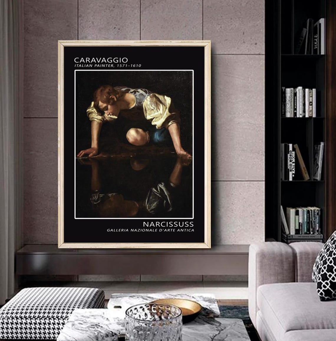 Caravaggio Narcissus Reflection Baroque Masterpiece Gallery Poster - Image 2
