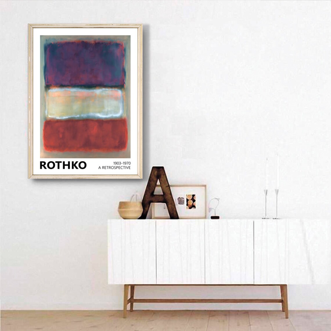 Mark Rothko Purple White and Red Abstract Color Block Art Poster - Image 3