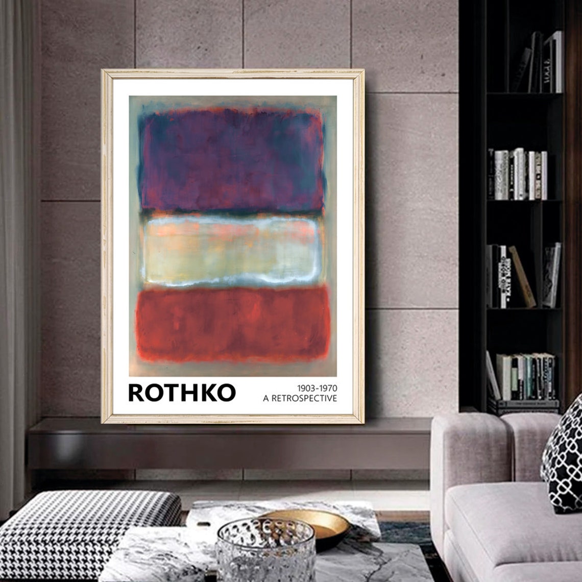 Mark Rothko Purple White and Red Abstract Color Block Art Poster - Image 2
