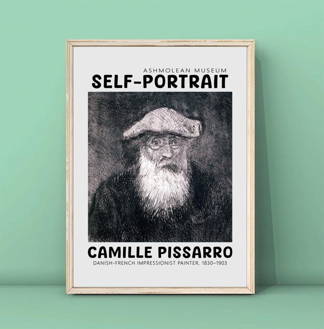 Camille Pissarro Self Portrait Etching Impressionist Master Poster
