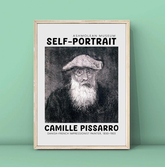 Camille Pissarro Self Portrait Etching Impressionist Master Poster