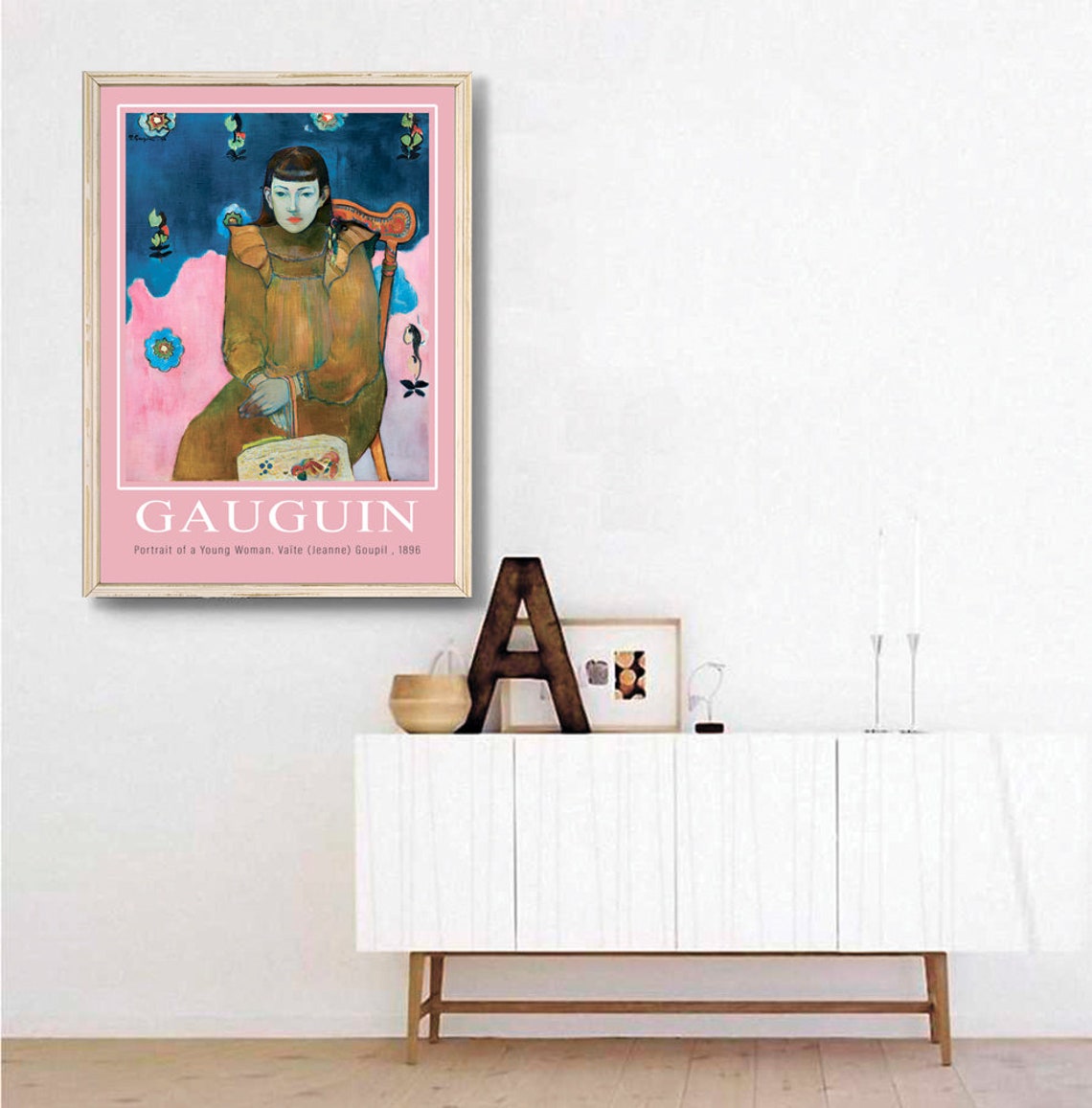 Paul Gauguin Portrait Of A Young Woman Print Captivating Portrait Paintings Of Sitting Women Gauguin Painting Pink Painting - Image 3