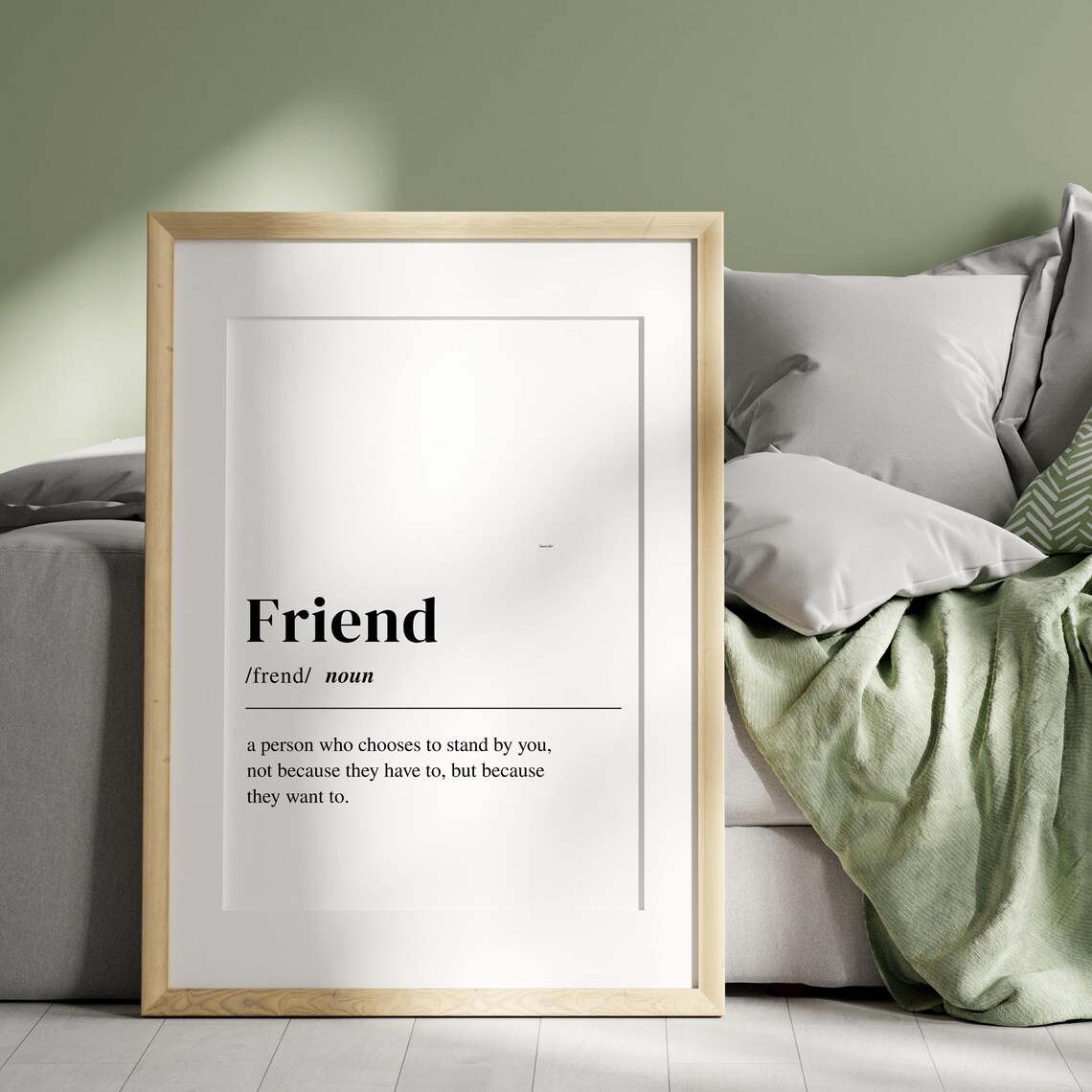 Friend Definition Typography Quote Poster Heartfelt Gift Decor - Image 2