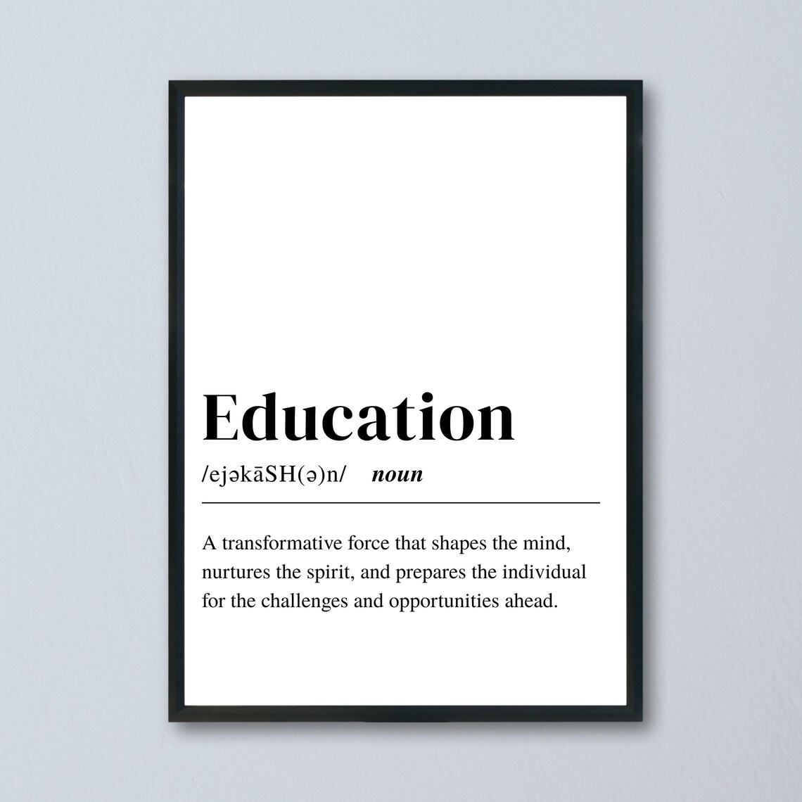 Education Definition, Motivational Minimalist Typography