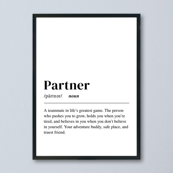 Partner Definition, Minimalist Typography Quote