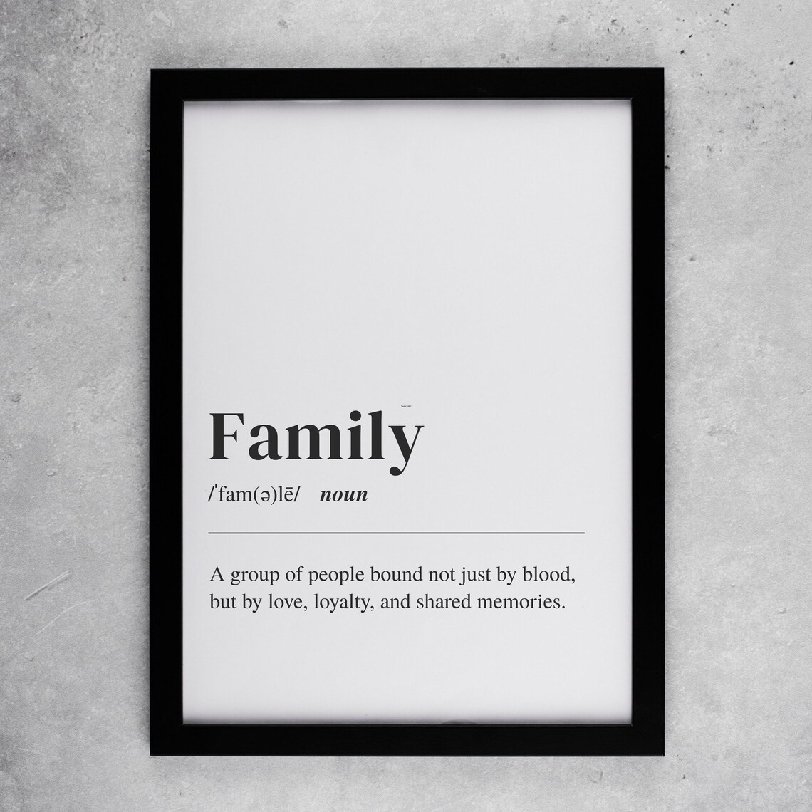 Family Definition, Minimalist Wall Art Print