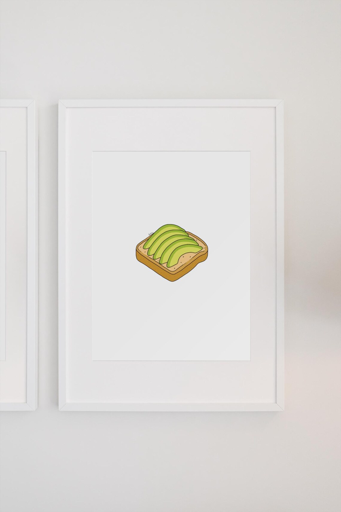 Avocado Toast Illustration, Home Decor Art Print