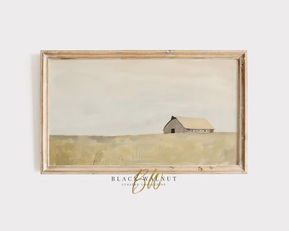 Frame Tv Old Barn Art Rustic Country Field Landscape Modern Farmhouse Abstract Neutral Minimal Tv Screensaver