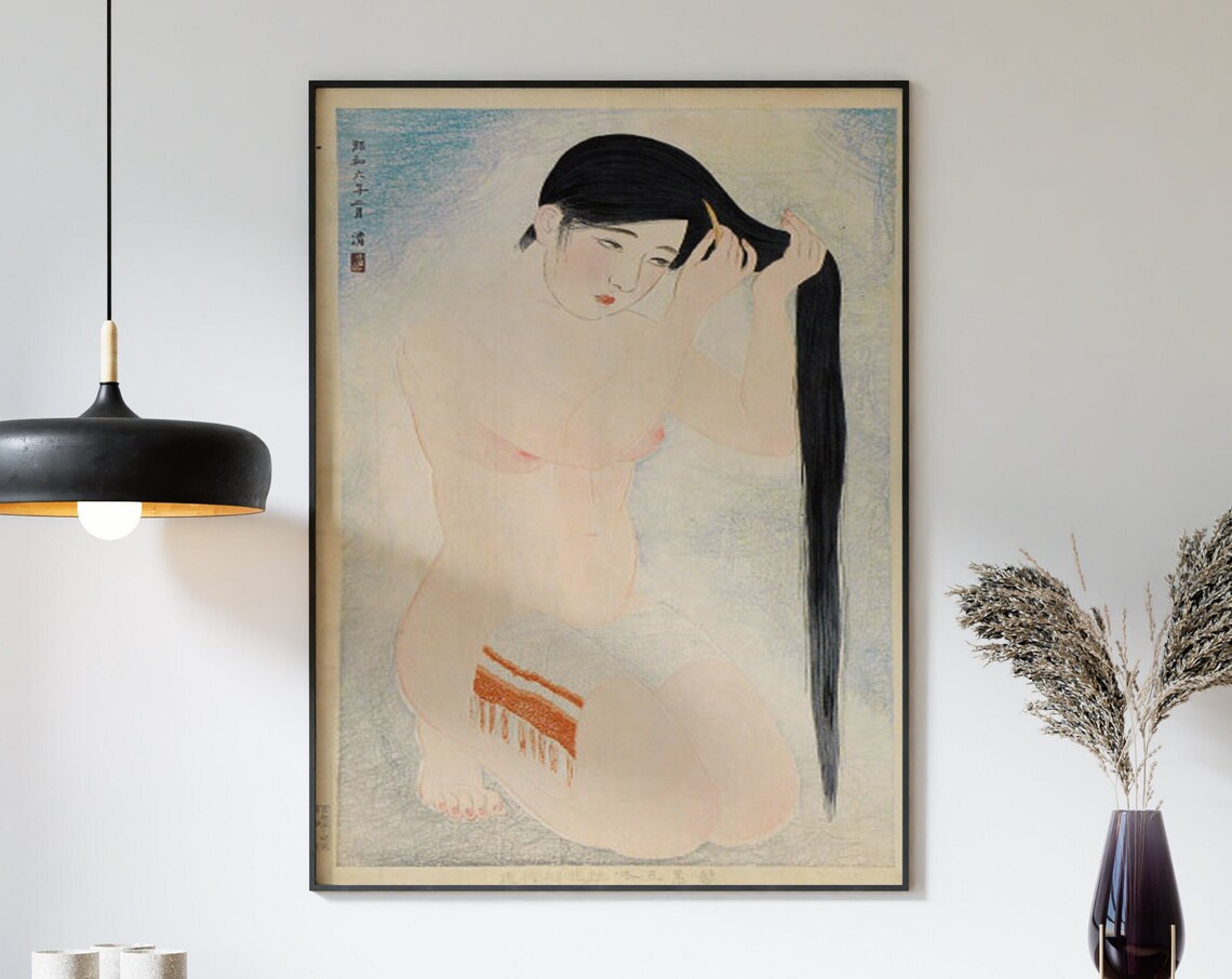 Vintage Japanese Nude Illustration Art Print