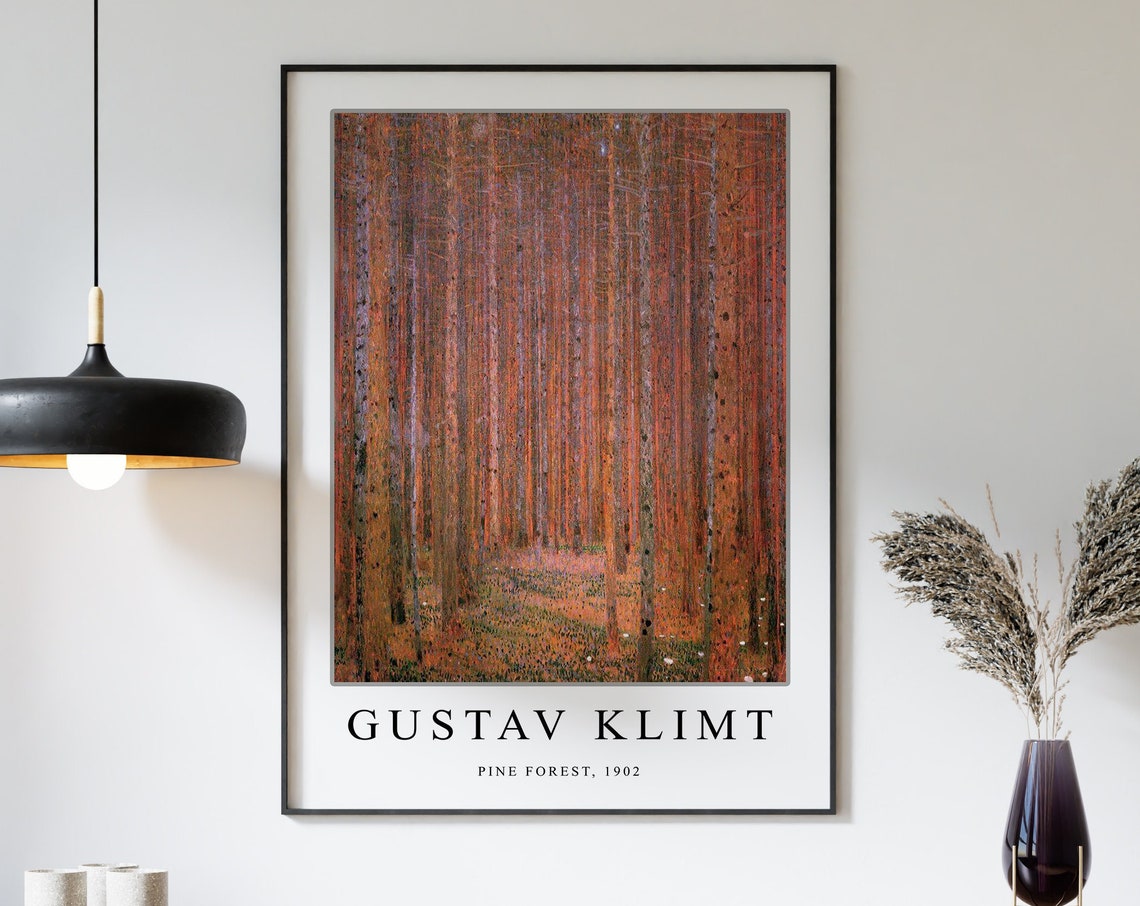 Gustav Klimt Vintage Pine Forest 1902 Art Nouveau Exhibition Poster - Image 4