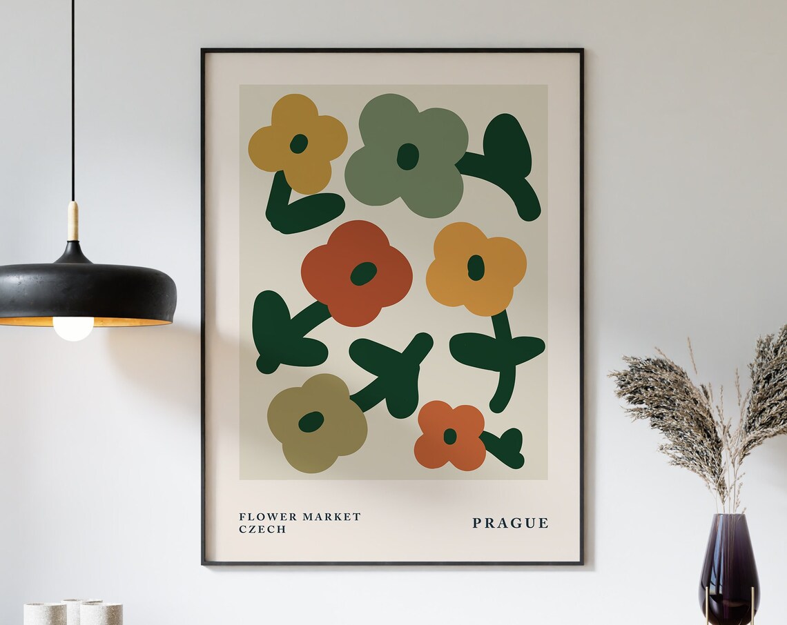 Prague Flower Market Travel Poster, Floral Decor - Image 3
