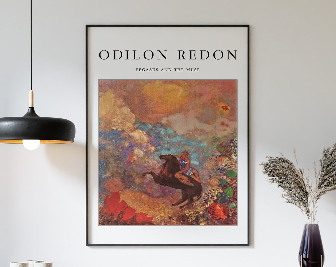 Odilon Redon Pegasus And The Muse Art Print - Image 3