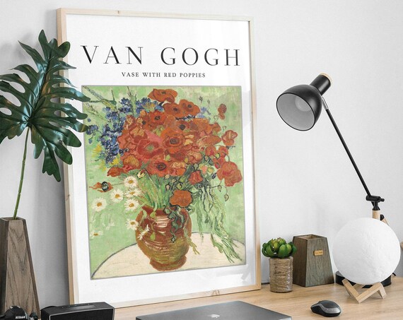 Van Gogh Exhibition Poster Vase With Red Poppies Wall Art Decor Van Gogh Art Print Scenery Gift Idea A1a2a3a4