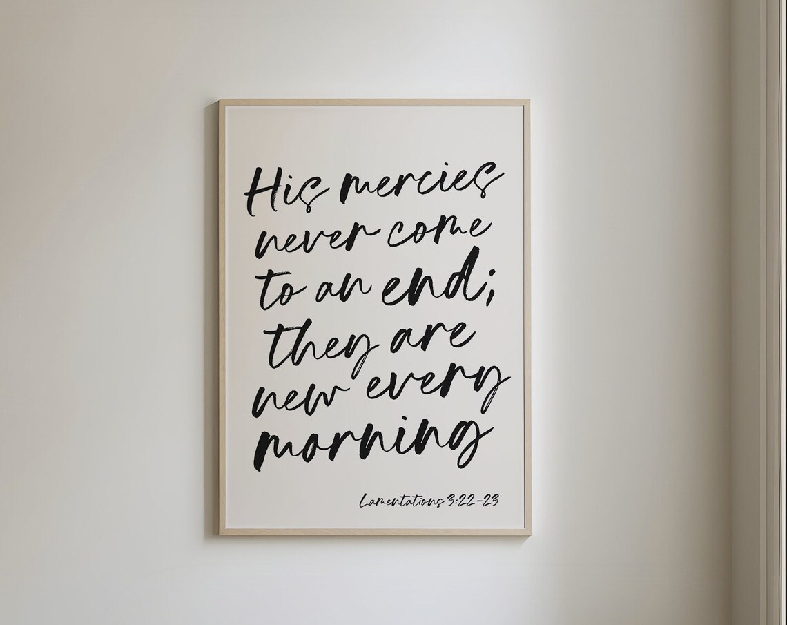 Calligraphy Bible Verse Art Print, Mercies Are New - Image 2