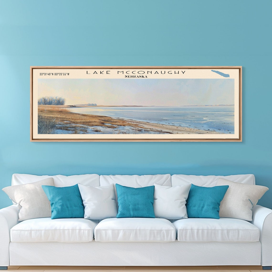 Lake McConaughy Nebraska Sandy Beach Shoreline Panoramic Travel Poster - Image 5