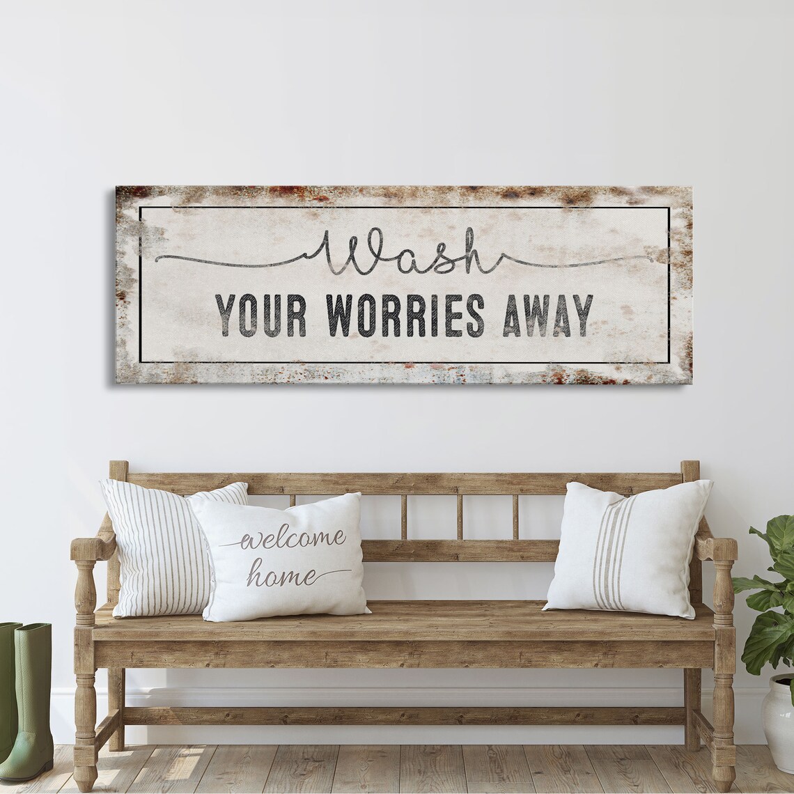 Wash Your Worries Away Bathroom Sign, Bath Wall Art Print - Image 3