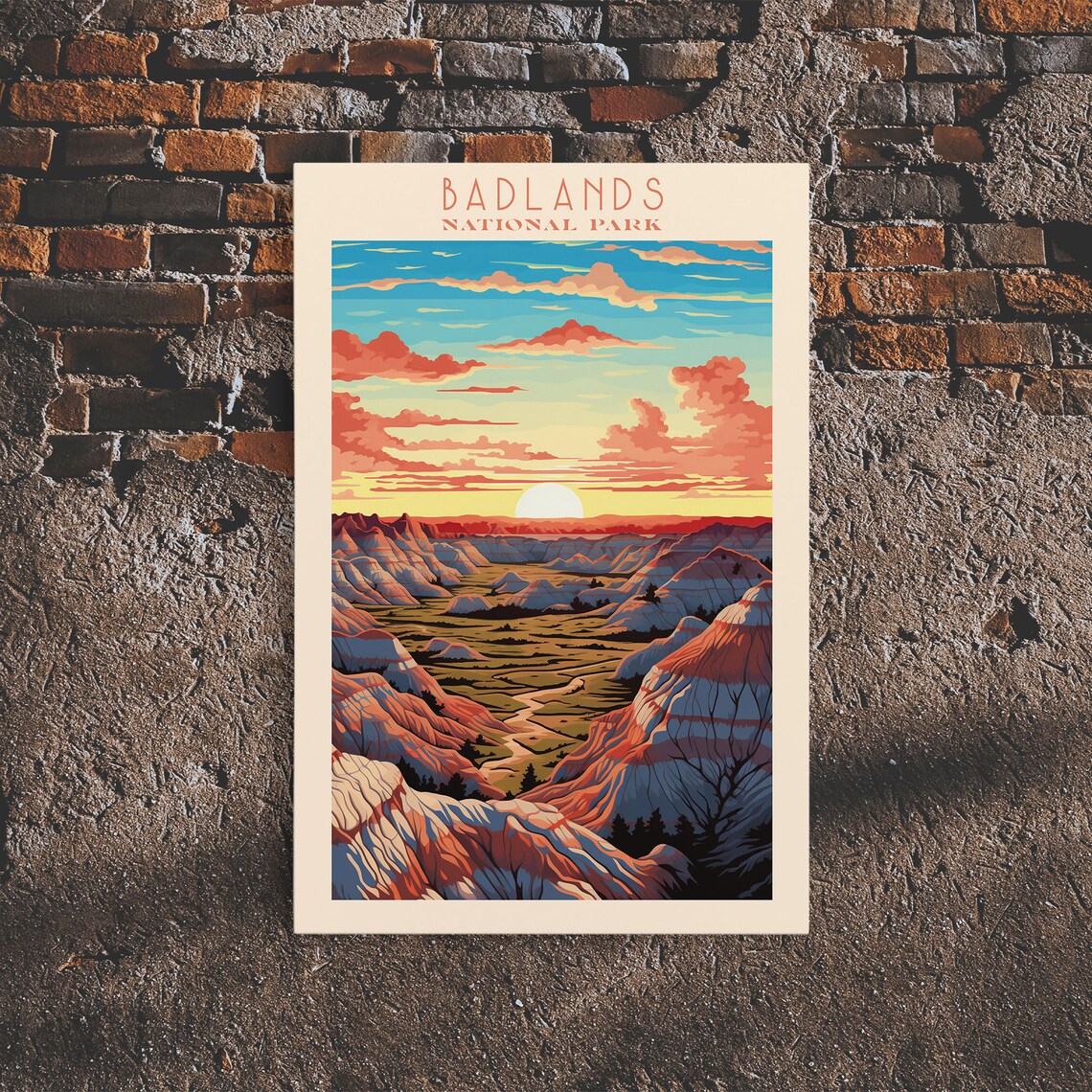 Badlands National Park Sunset Eroded Buttes South Dakota Travel Poster - Image 6
