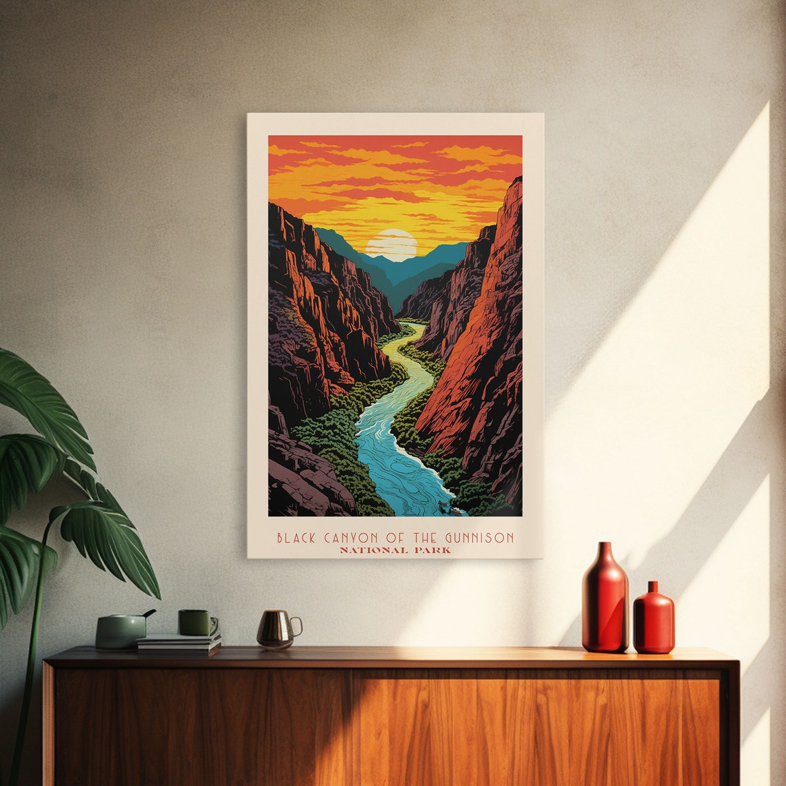Black Canyon Of The Gunnison National Park Framed Wall Art Print Travel Poster Colorado Travel Art Roadtrip Decor Cool Art - Image 4