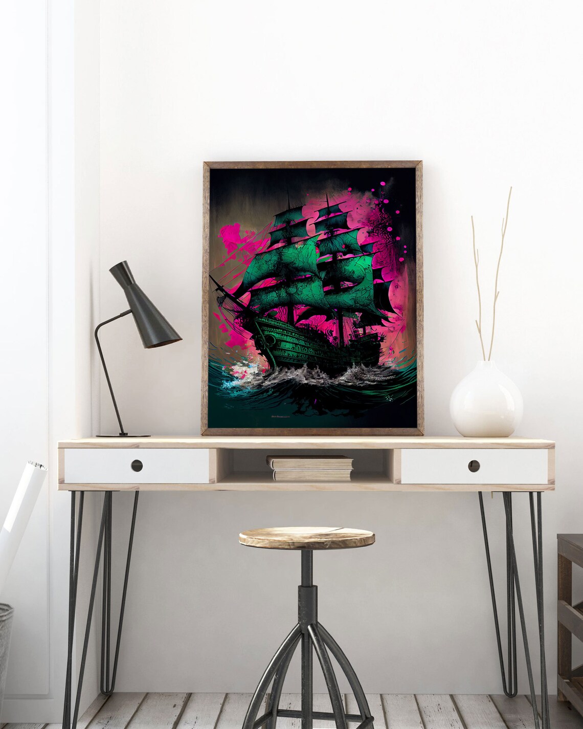 Surreal Psychedelic Pirate Ghost Ship Poster Print - Image 5