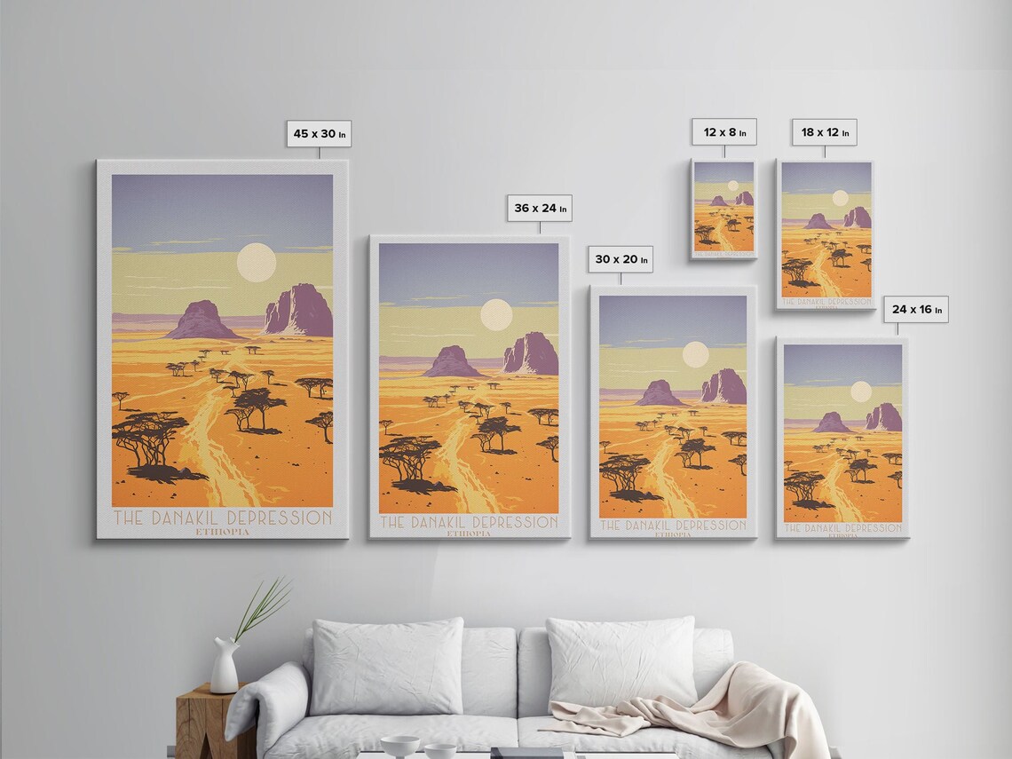 Danakil Depression Ethiopia Golden Savanna Acacia Peaks Travel Poster - Image 2